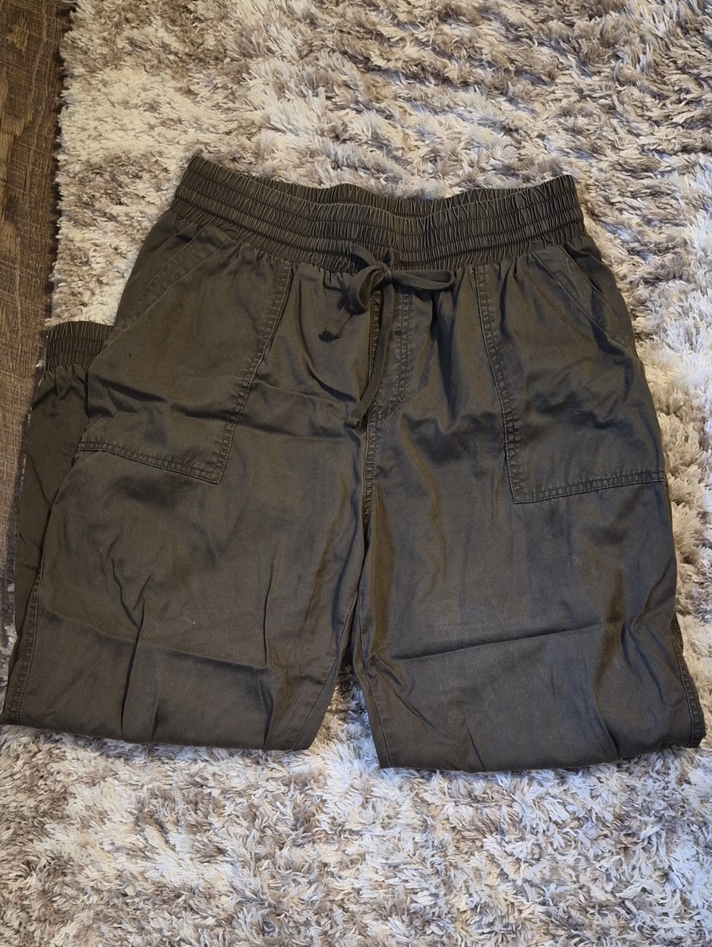 Olive Drawstring Casual Pants